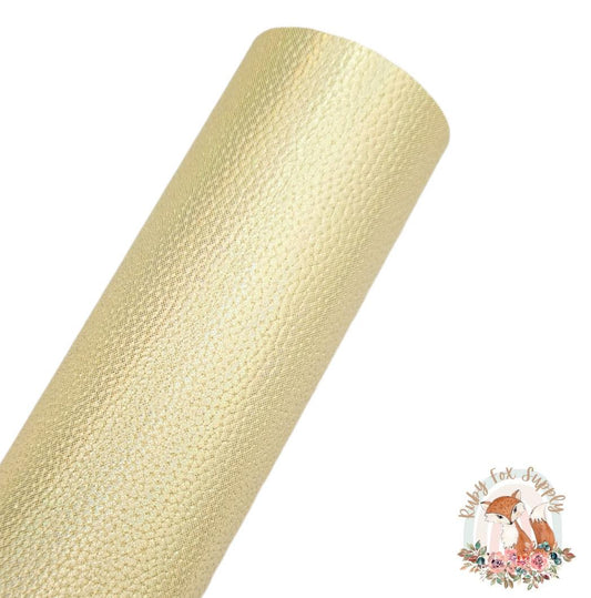 Shimmer Light Yellow Pebbled 9x12 faux leather sheet