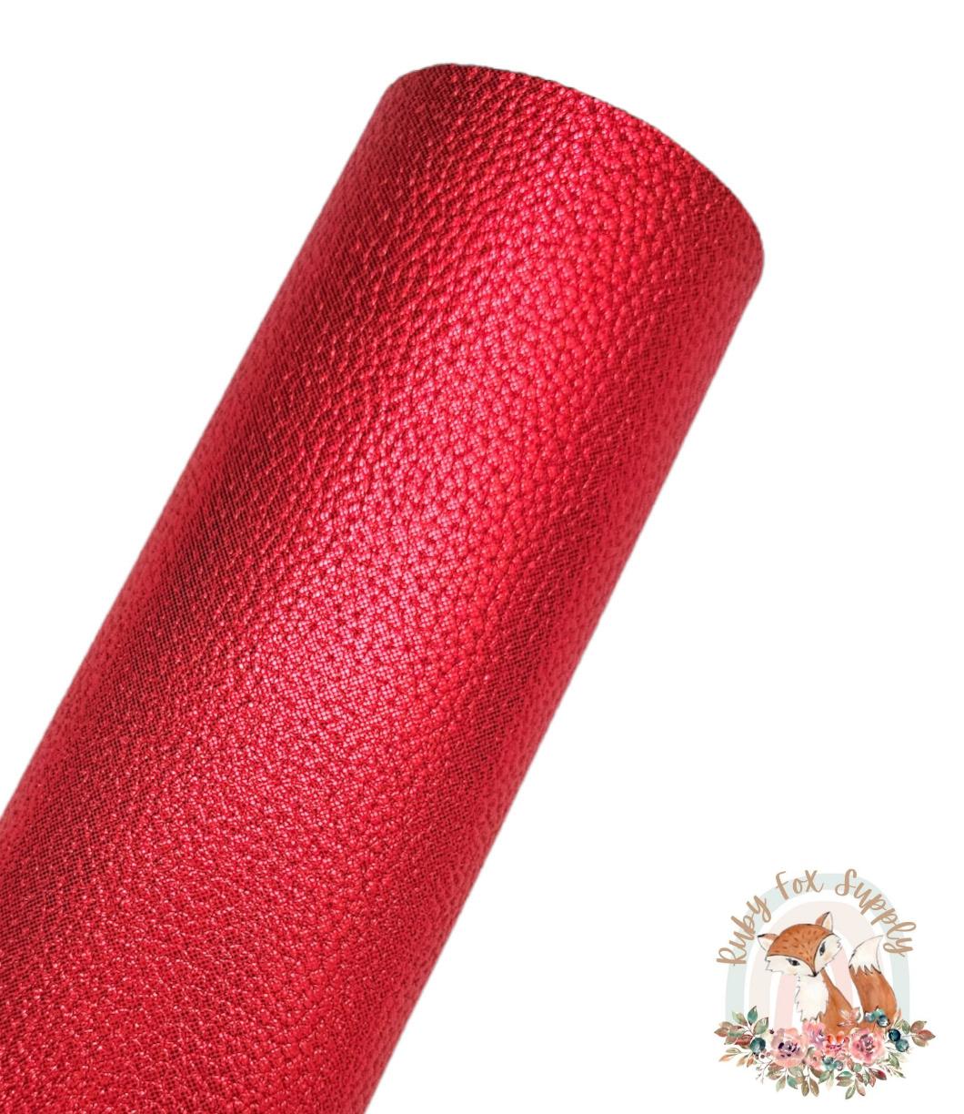 Shimmer Red Pebbled 9x12 faux leather sheet