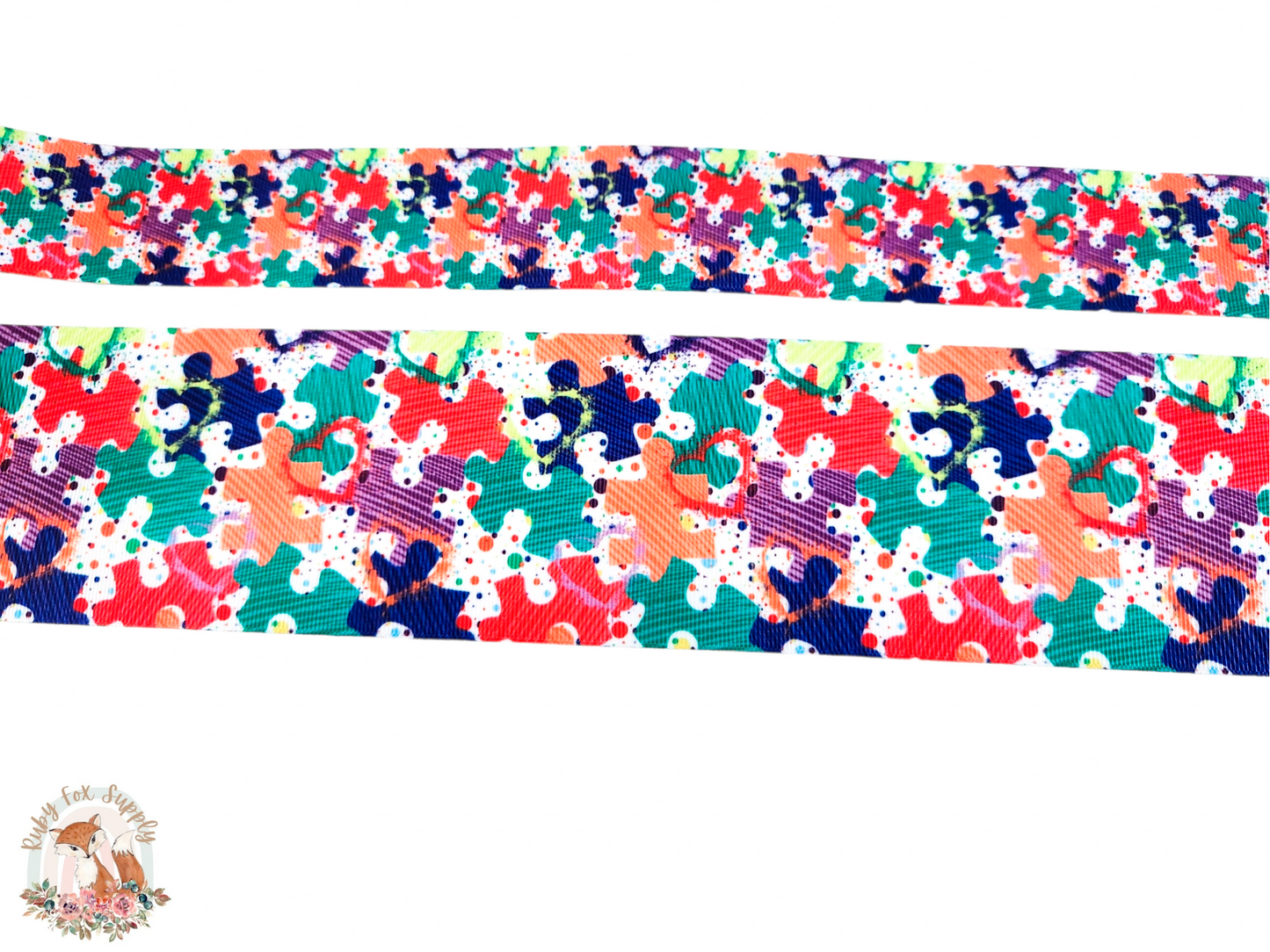 Autism Puzzle Piece 3"/1.5" Ribbon