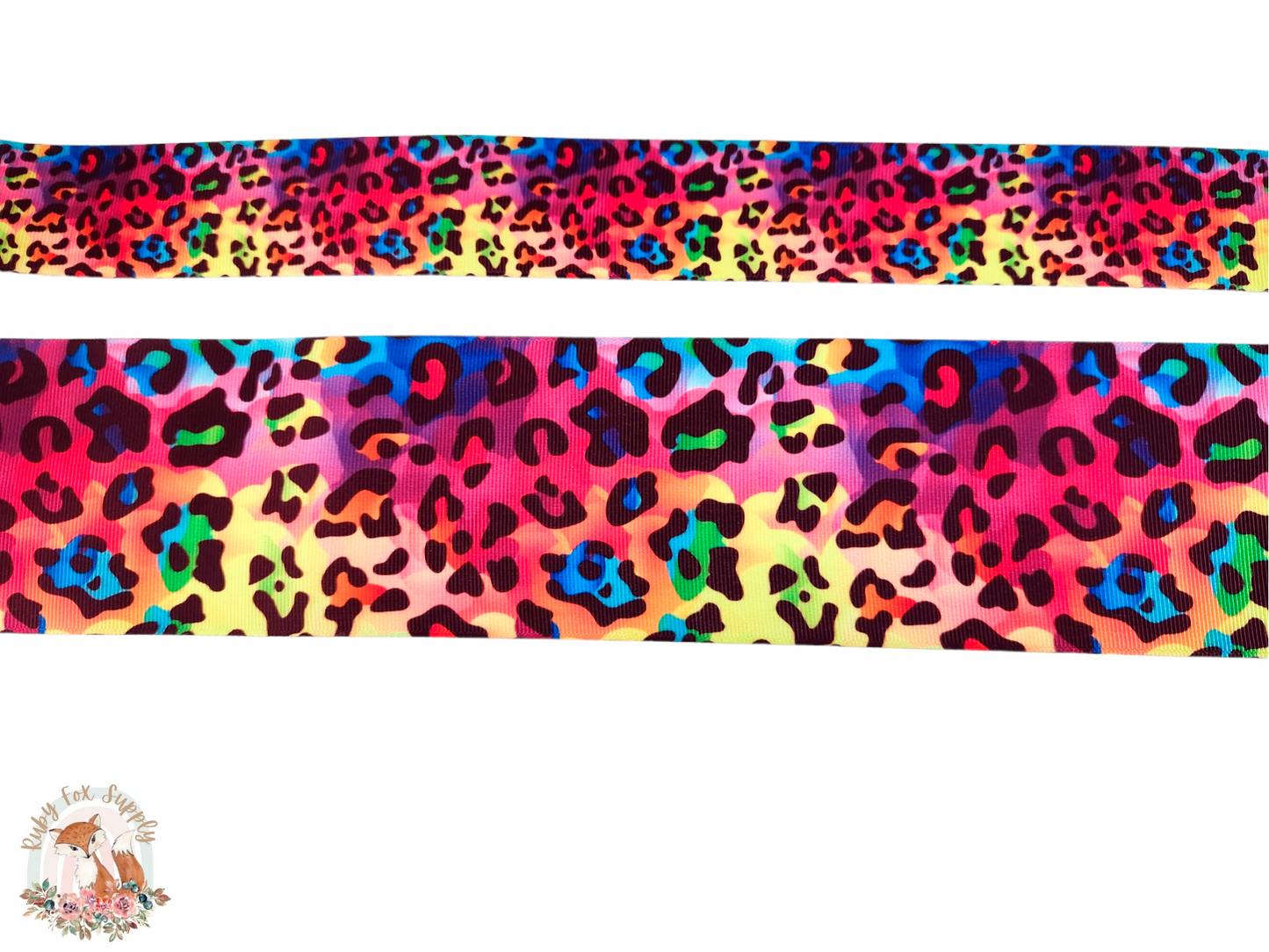 Colorful Cheetah Print 3"/1.5" Ribbon