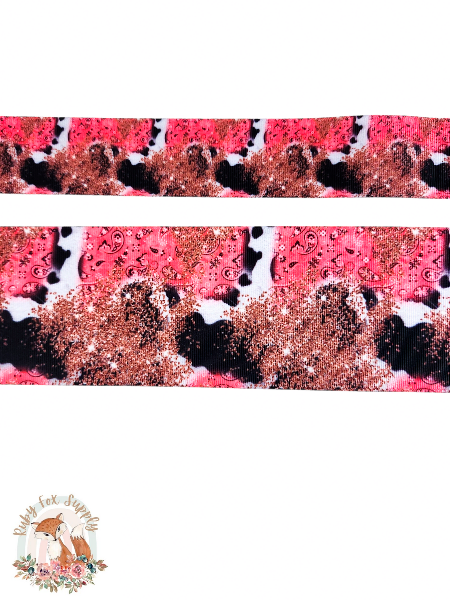 Pink Paisley Splatter 3"/1.5" Ribbon