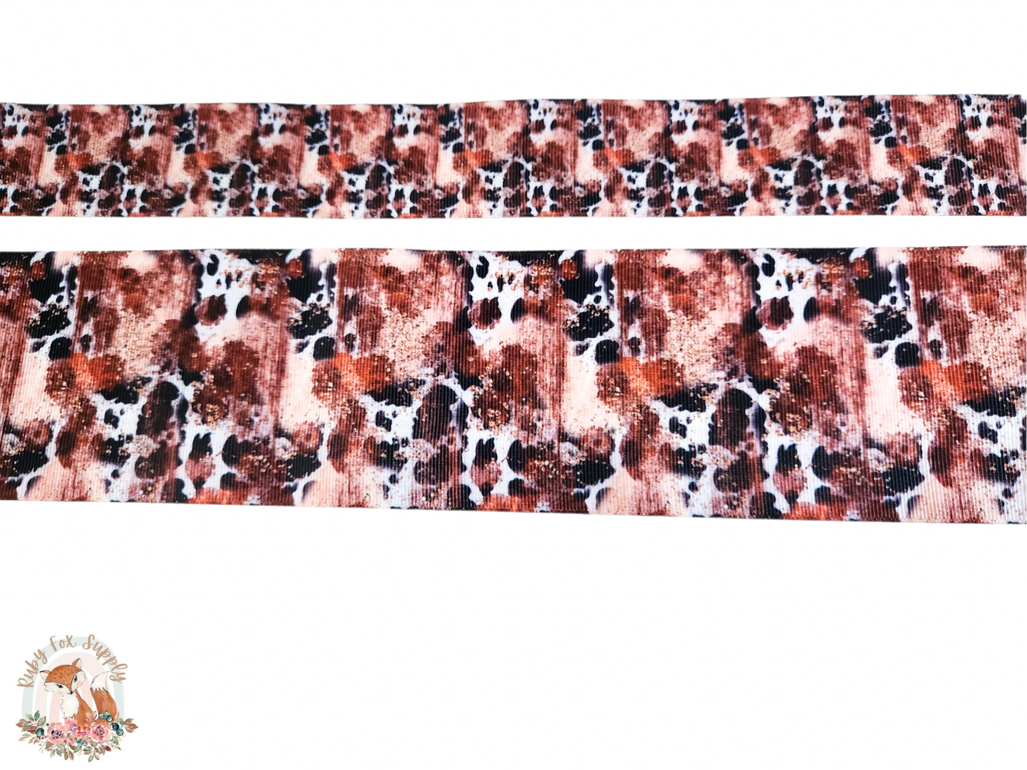 Cow Print Splatter 3"/1.5" Ribbon