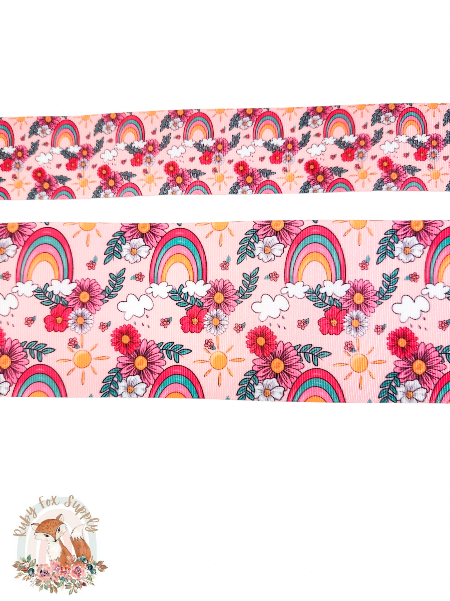 Rainbows and Flowers 3"/1.5" Ribbon