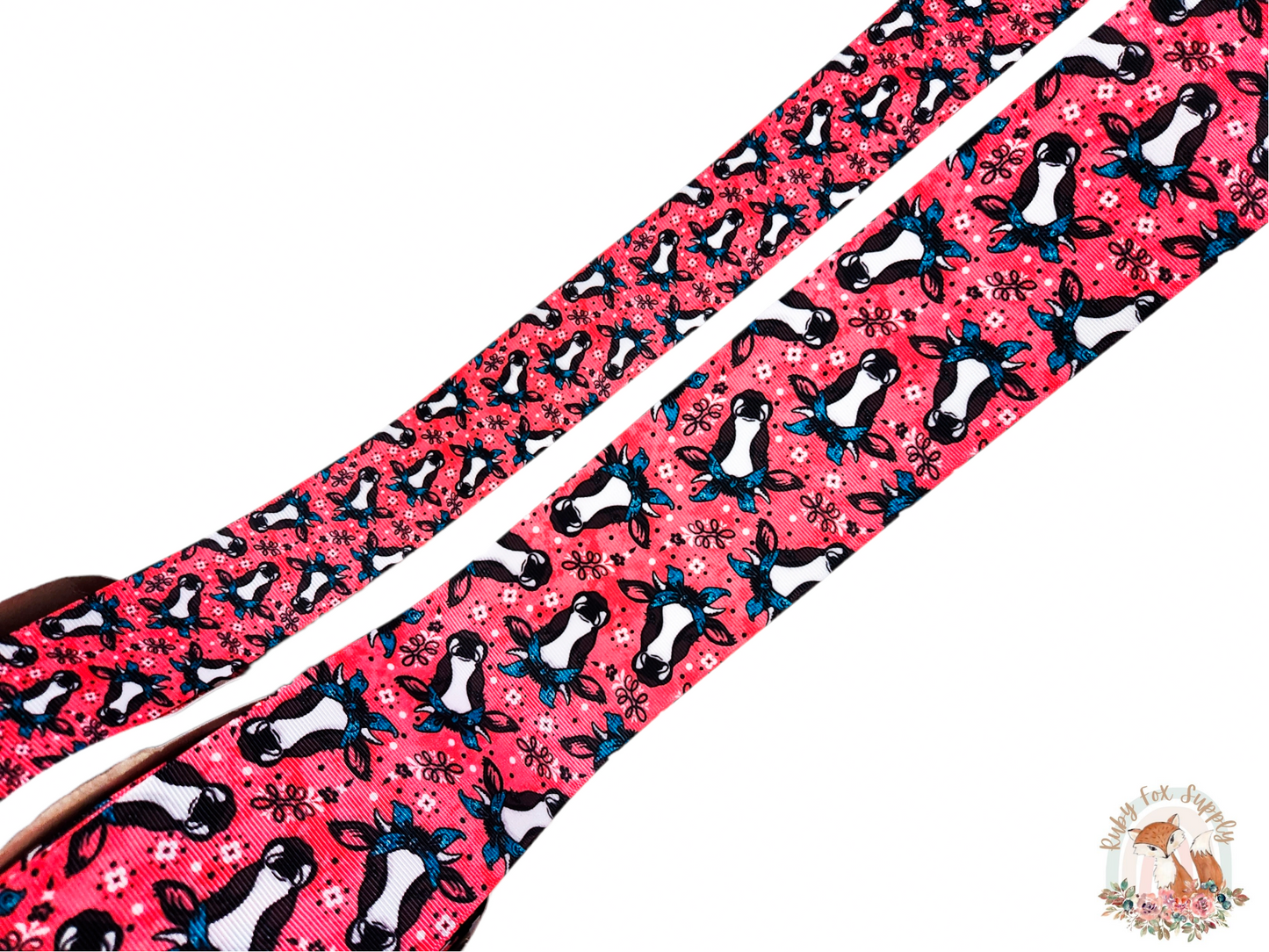 Pink Bandanna Cow 3"/1.5" Ribbon