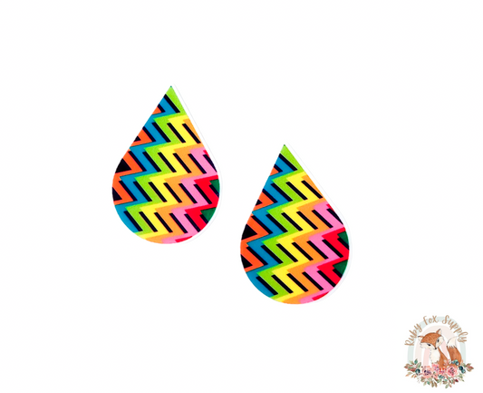 Colorful Zigzag Resin Earrings