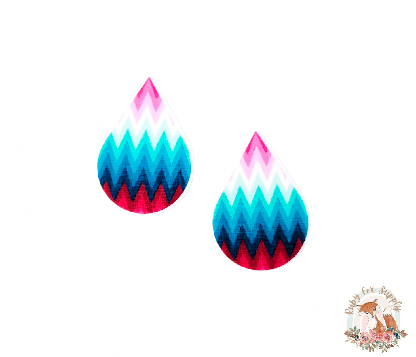 Jewel Tone Zigzag Resin Earrings