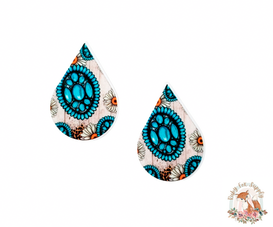 Turquoise Jewelry Resin Earrings