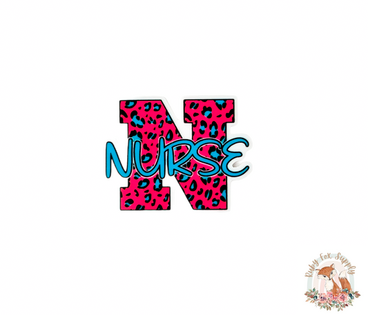Pink Cheetah Nurse Resin