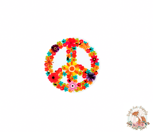 Floral Peace Sign Resin