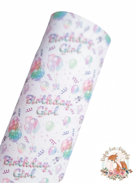 Birthday Girl 9x12 faux leather sheet