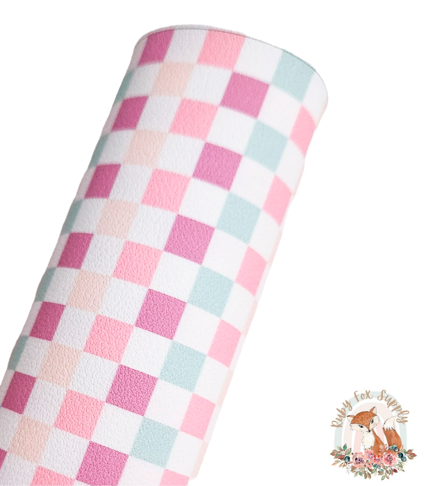 Pastel Checkers 9x12 faux leather sheet