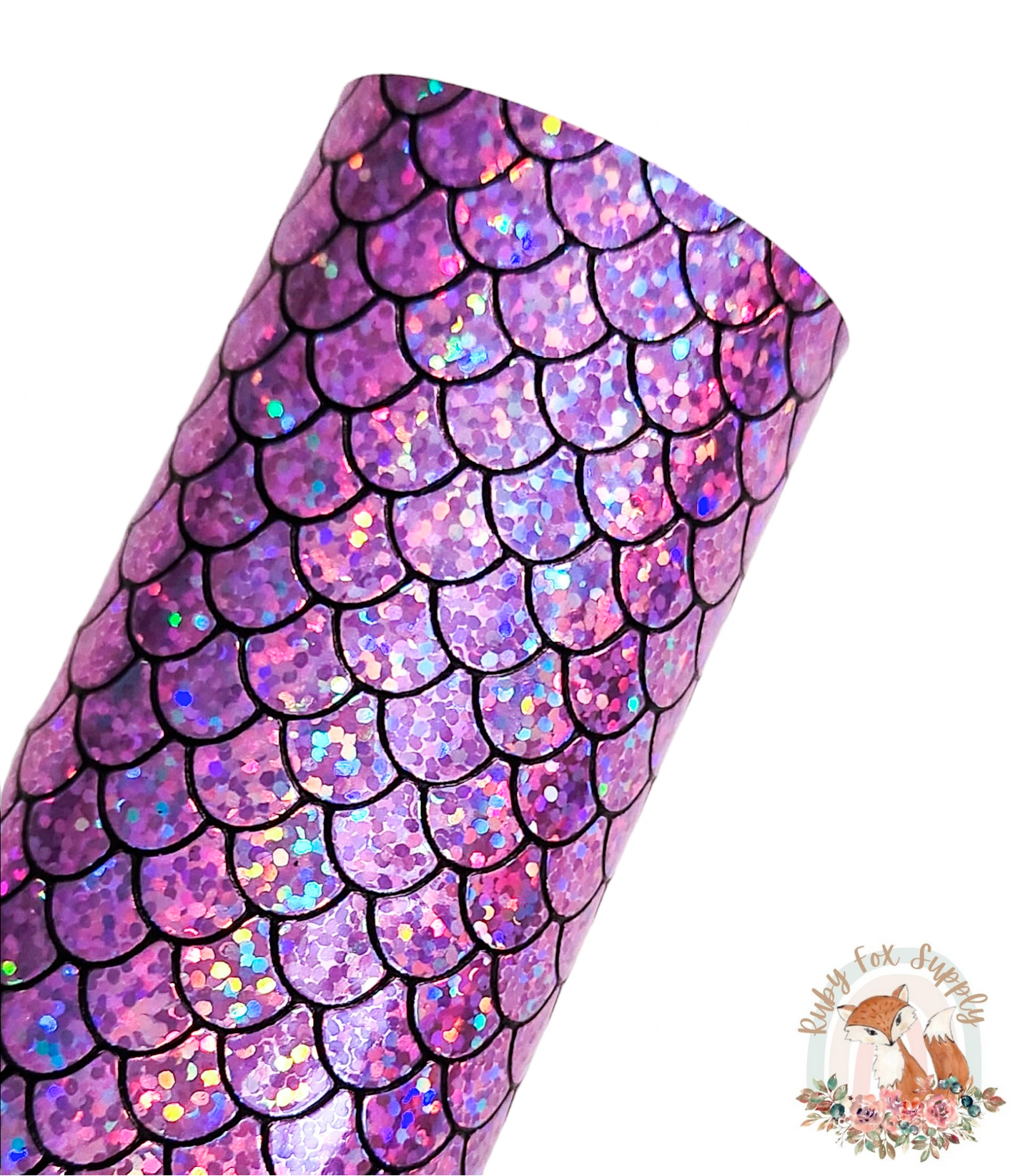 Iridescent Purple Mermaid Scales 9x12 faux leather sheet