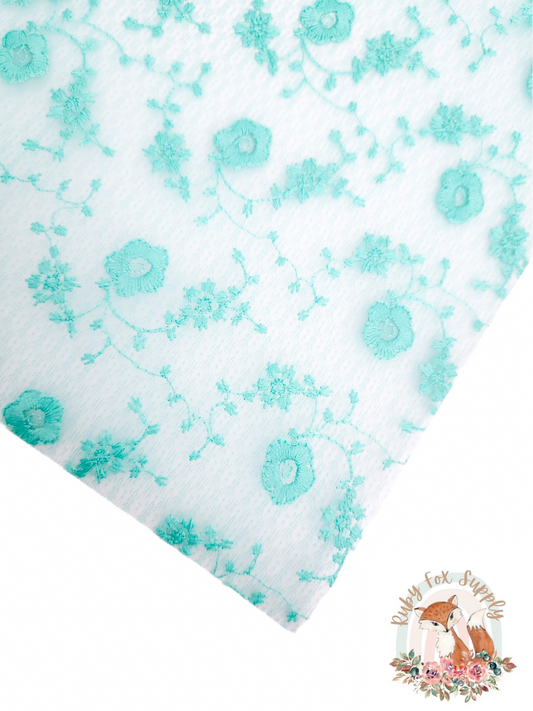 Teal Embroidered Jelly sheet
