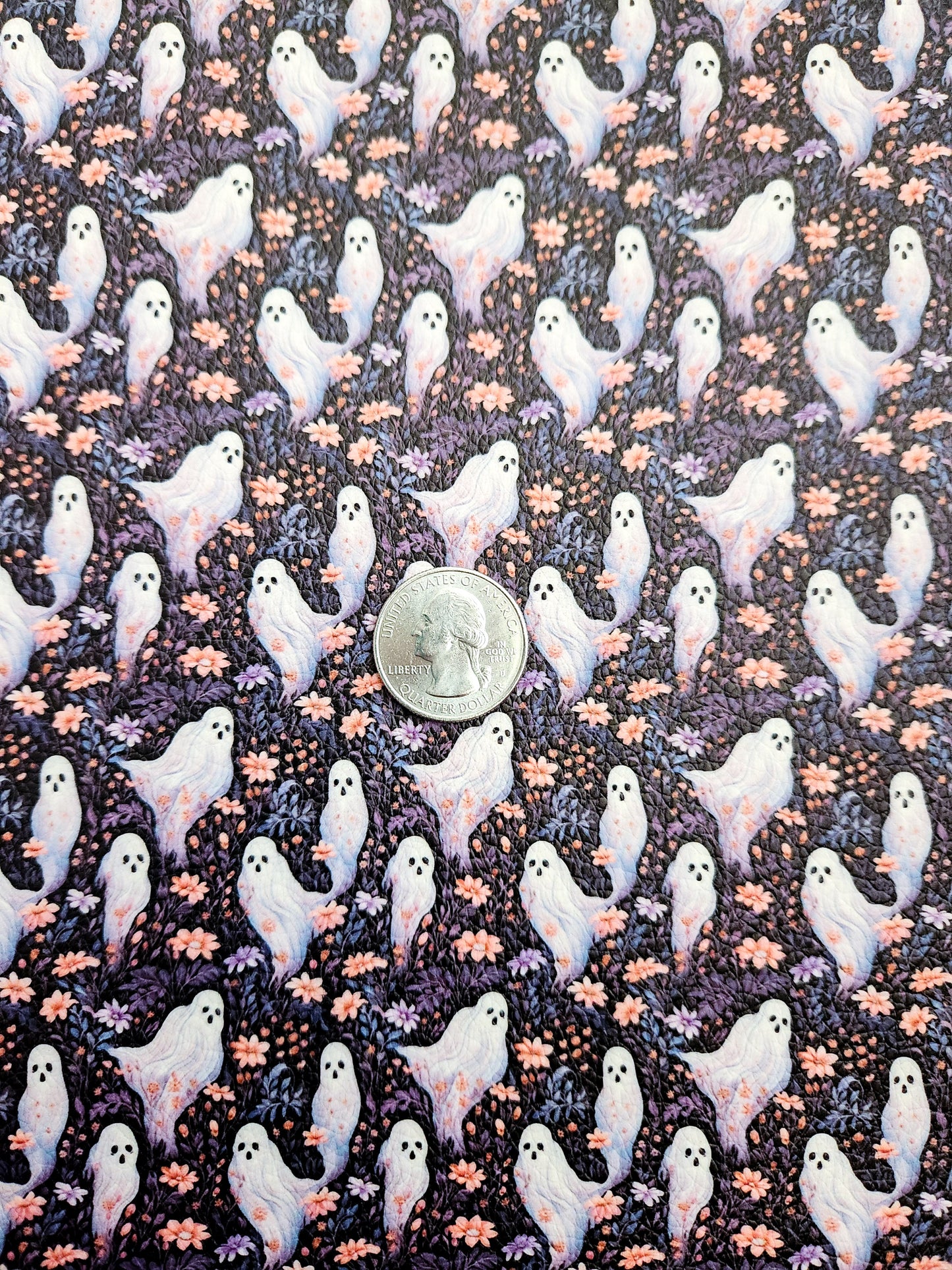 Spooky Ghosts 9x12 faux leather sheet