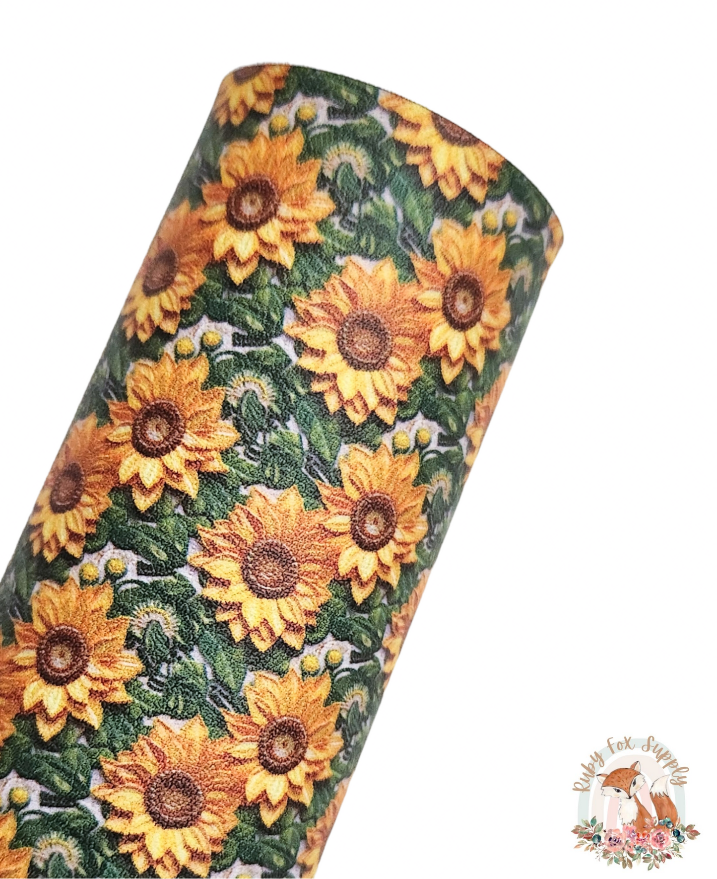 3D Sunflowers 9x12 faux leather sheet