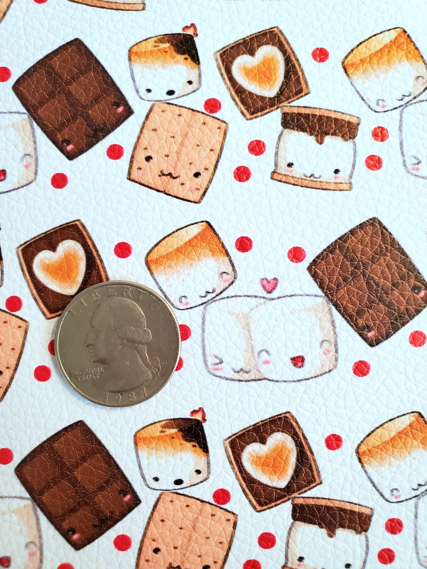 Cute Smores 9x12 faux leather sheet