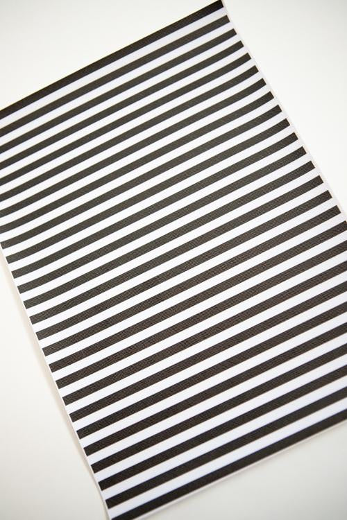 Horizontal BW Stripe 9x12 faux leather sheet
