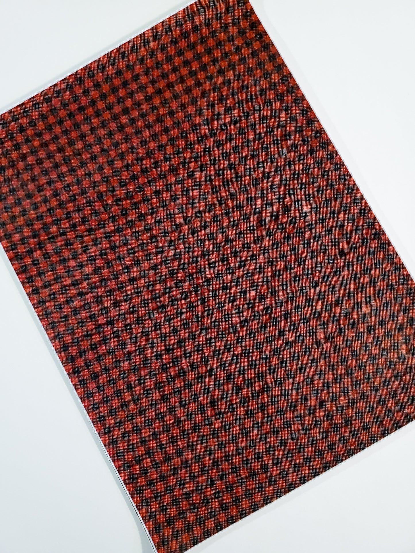 Small Red Buffalo Plaid 9x12 faux leather sheet