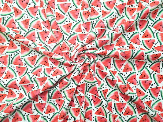 Watermelon with Seeds Bullet Fabric Strip