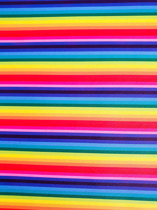 Rainbow Stripes 9x12 faux leather sheet