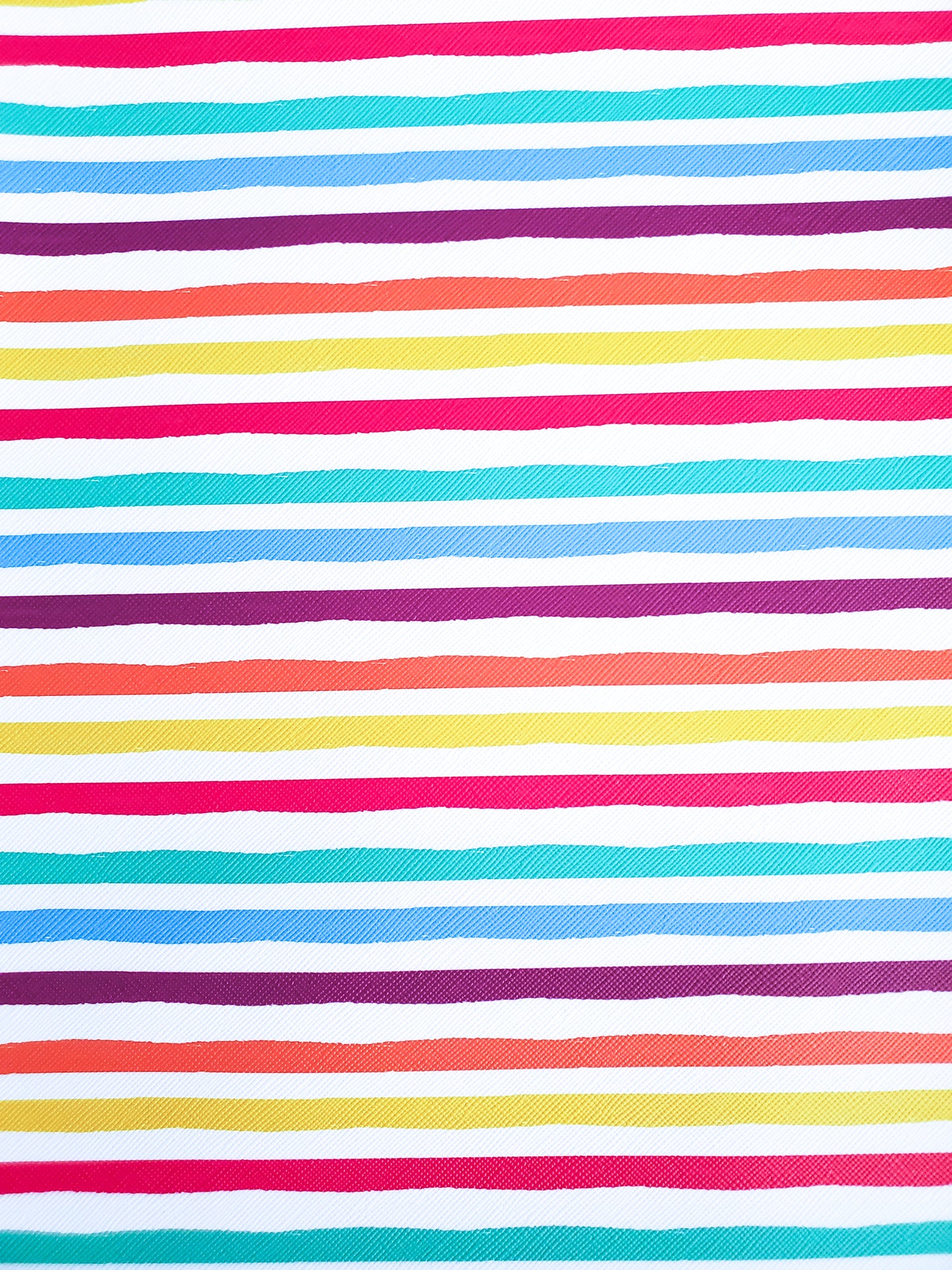 Rainbow and White Stripe 9x12 faux leather sheet