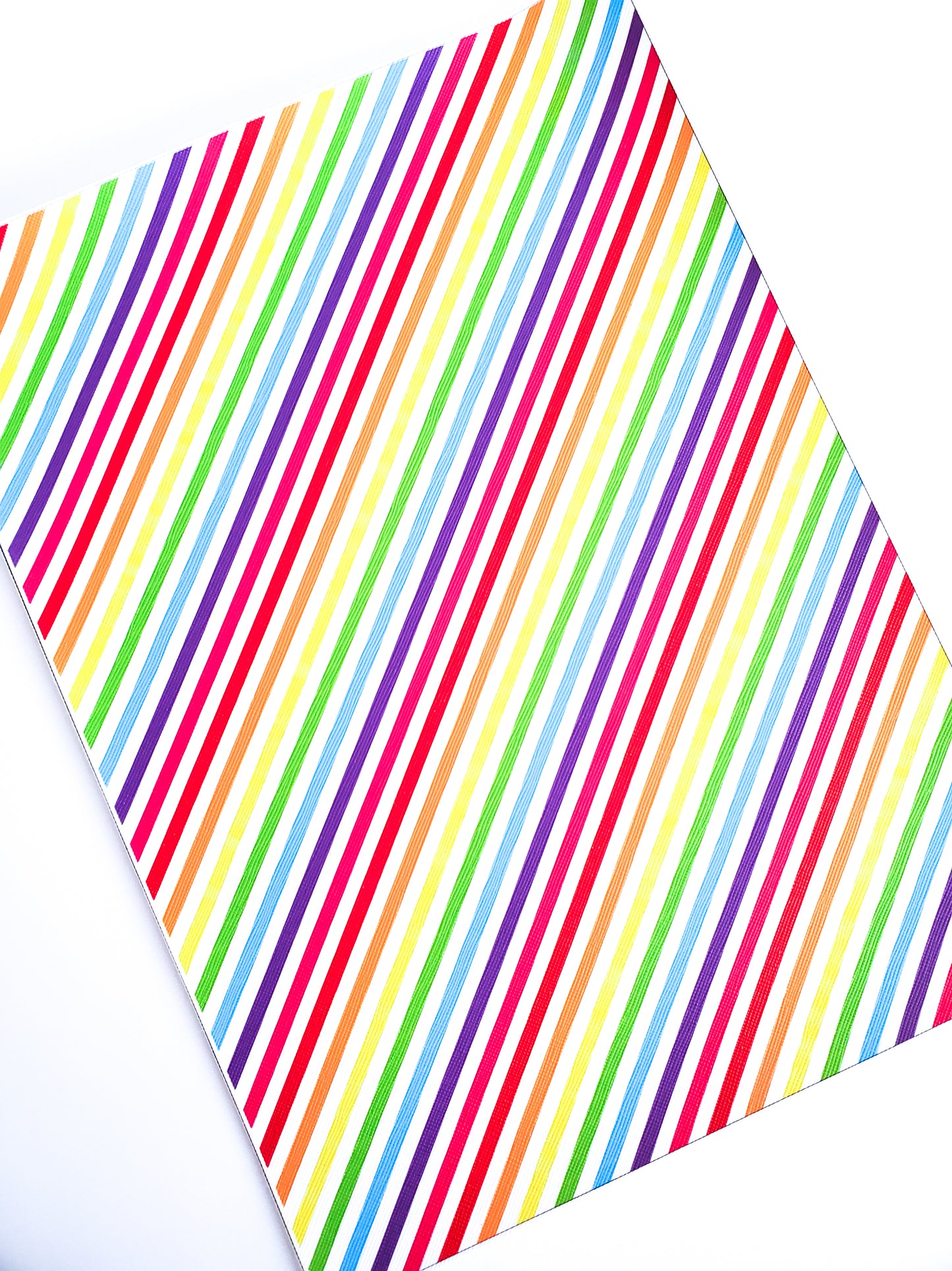Rainbow Stripe Diagonal 9x12 faux leather sheet