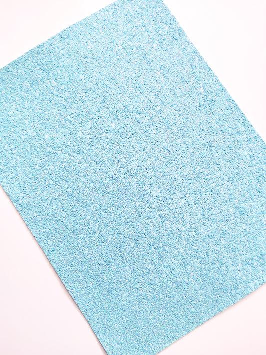 Ocean Blue Chunky Glitter 9x12 faux leather sheet