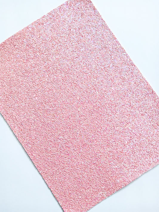 Blush Pink Chunky Glitter 9x12 faux leather sheet