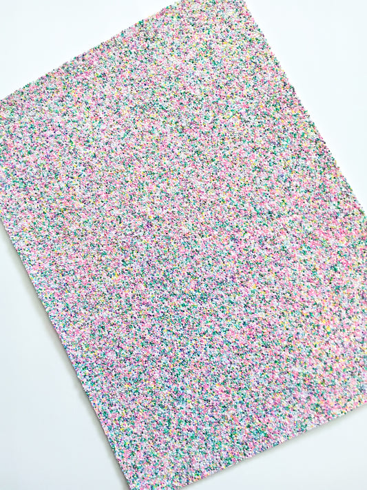 Pretty Pastel Chunky Glitter 9x12 faux leather sheet