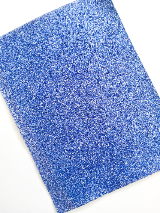 Neon Dark Blue Chunky Glitter 9x12 faux leather sheet