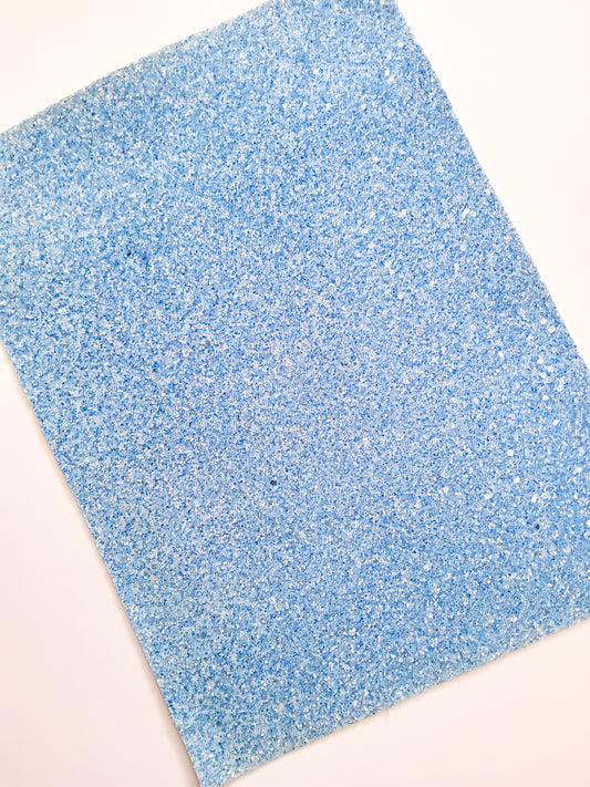 Neon Blue Chunky Glitter 9x12 faux leather sheet