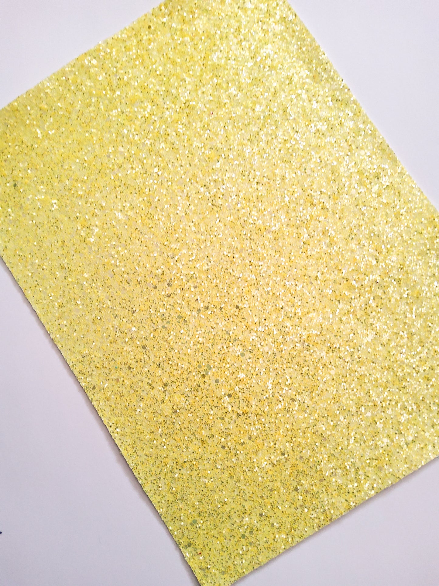 Neon Yellow Chunky Glitter 9x12 faux leather sheet