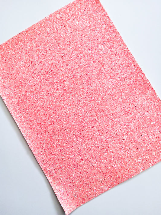 Neon Pink Chunky Glitter 9x12 faux leather sheet