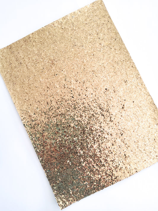 Gold Chunky Glitter 9x12 thin faux leather sheet