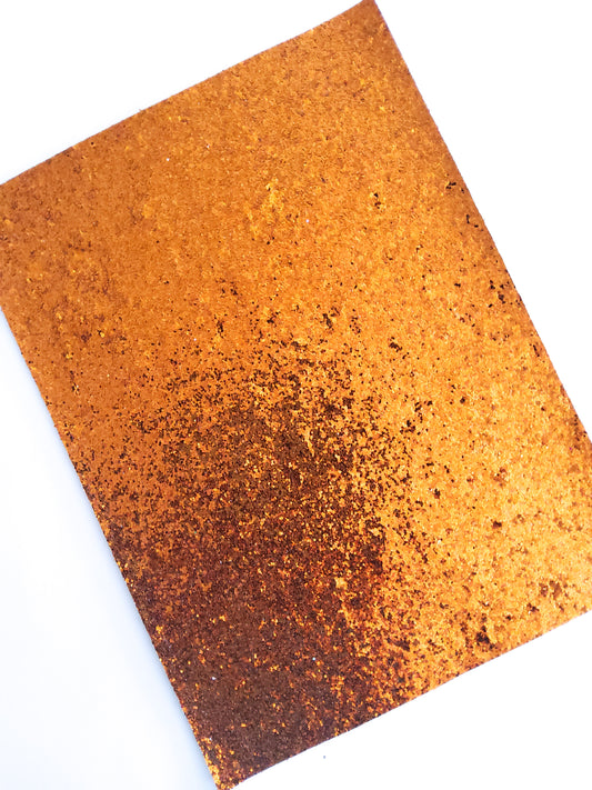 Copper Chunky Glitter 9x12 thin faux leather sheet