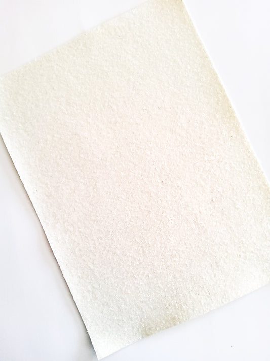 White Chunky Glitter 9x12 thin faux leather sheet