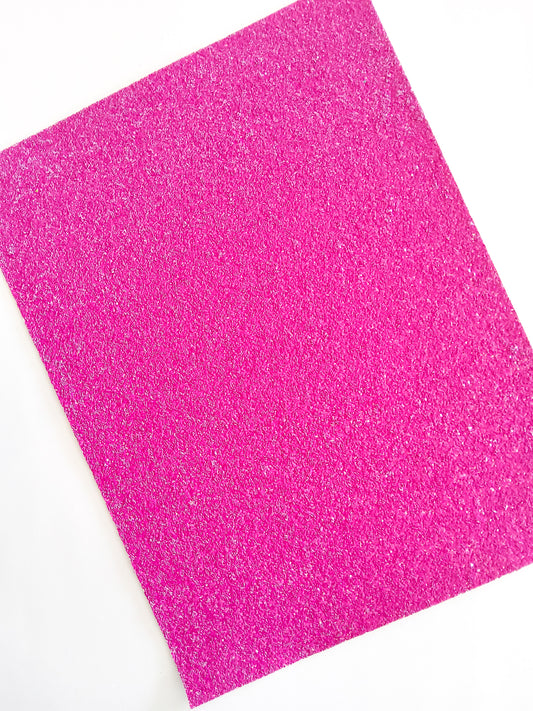 Magenta Pink Chunky Glitter 9x12 faux leather sheet