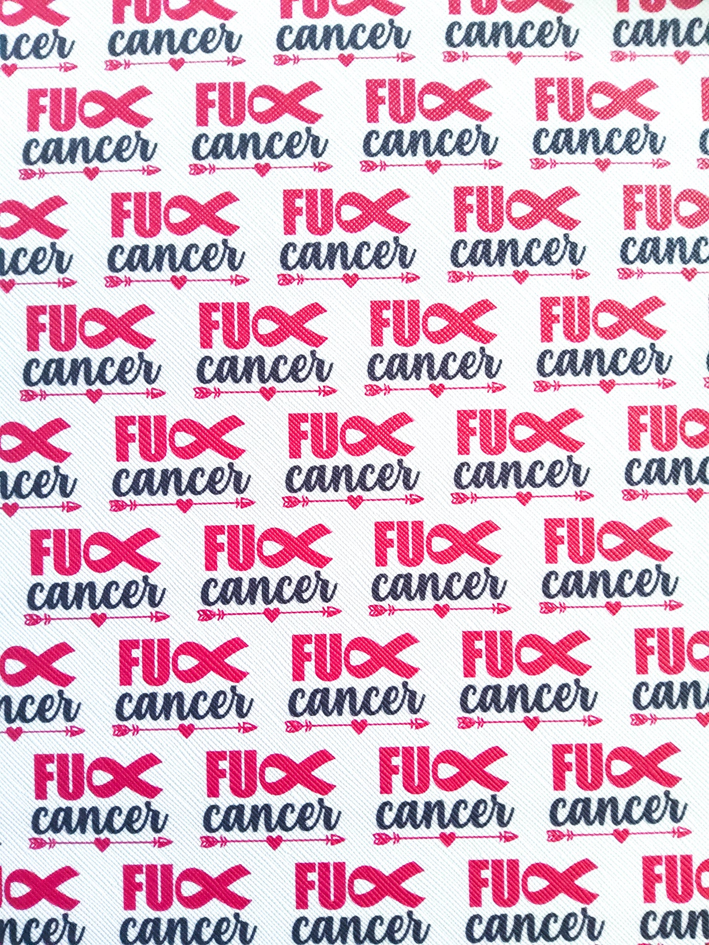 Fuck Cancer 9x12 faux leather sheet