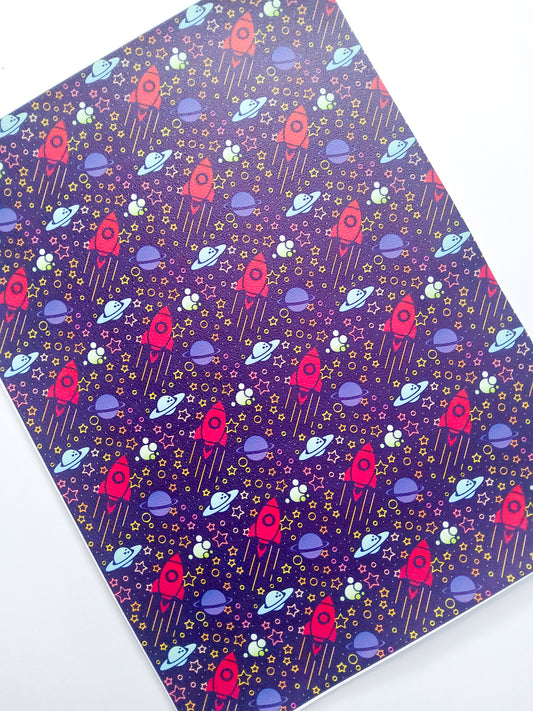 Spaceship 9x12 faux leather sheet