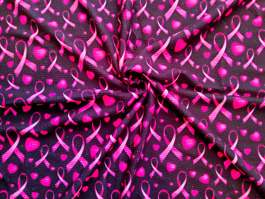 Breast Cancer Awareness Black Bullet Fabric Strip
