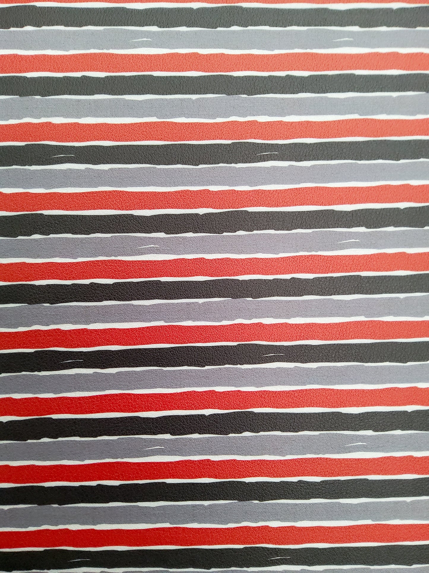 Red and Black Stripes 9x12 faux leather sheet
