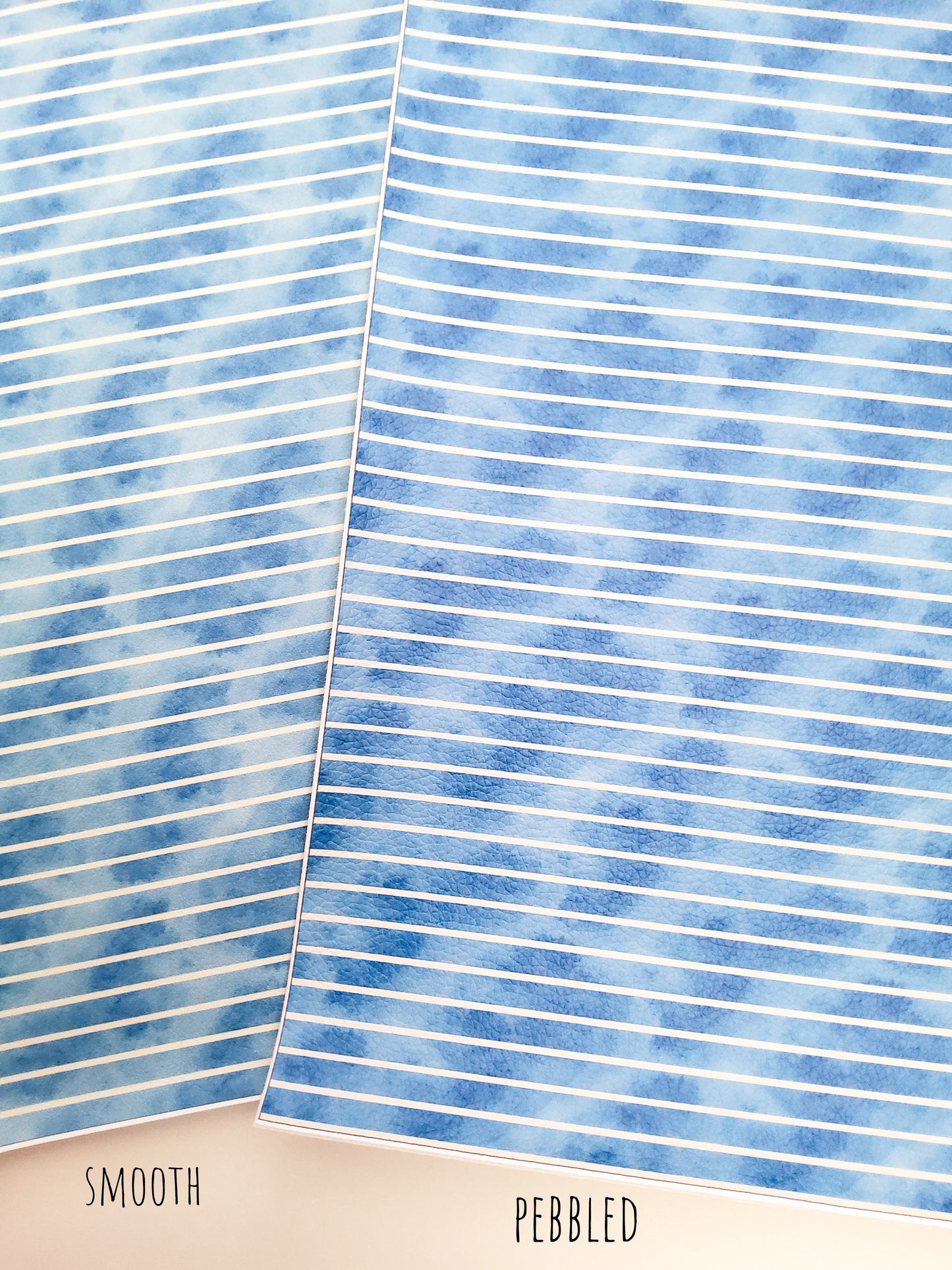 Teal Stripes 9x12 faux leather sheet
