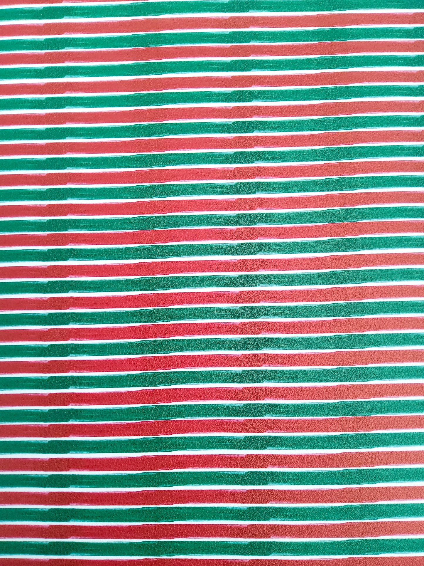 Distressed Red and Green Stripes 9x12 faux leather sheet