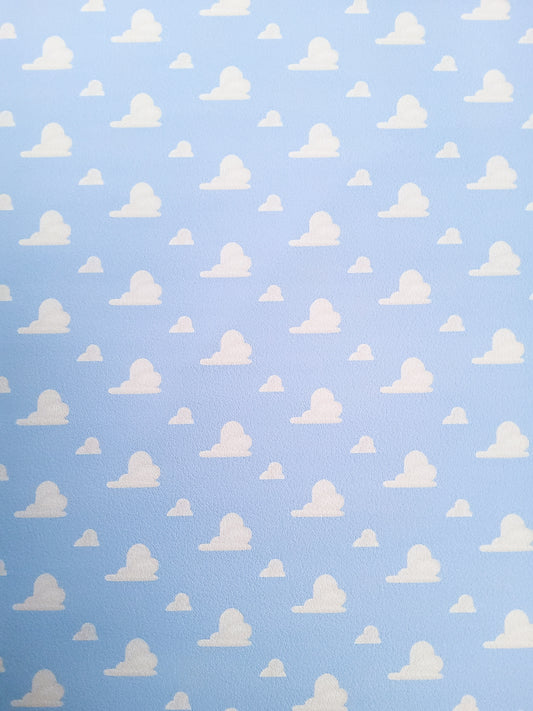 Wallpaper Clouds 9x12 faux leather sheet