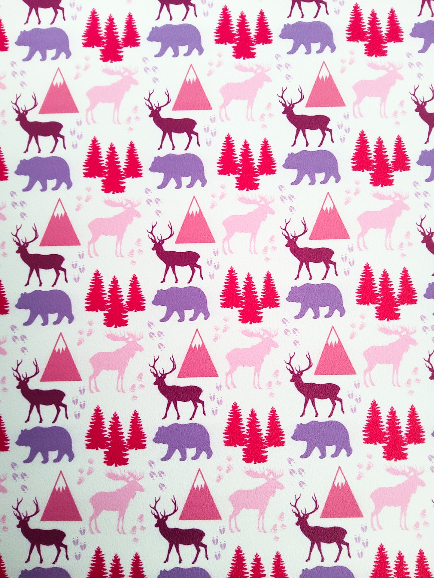 Pink and Purple Forest Icons 9x12 faux leather sheet