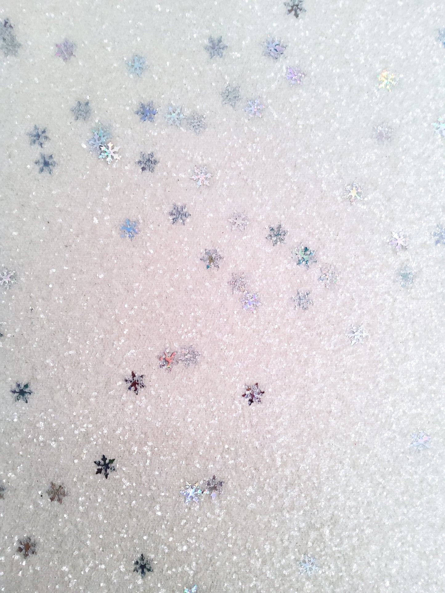 Silver Snowflake Chunky Glitter 9x12 faux leather sheet