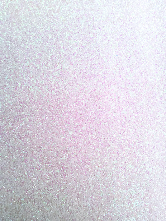 Iridescent White Chunky Glitter 9x12 faux leather sheet