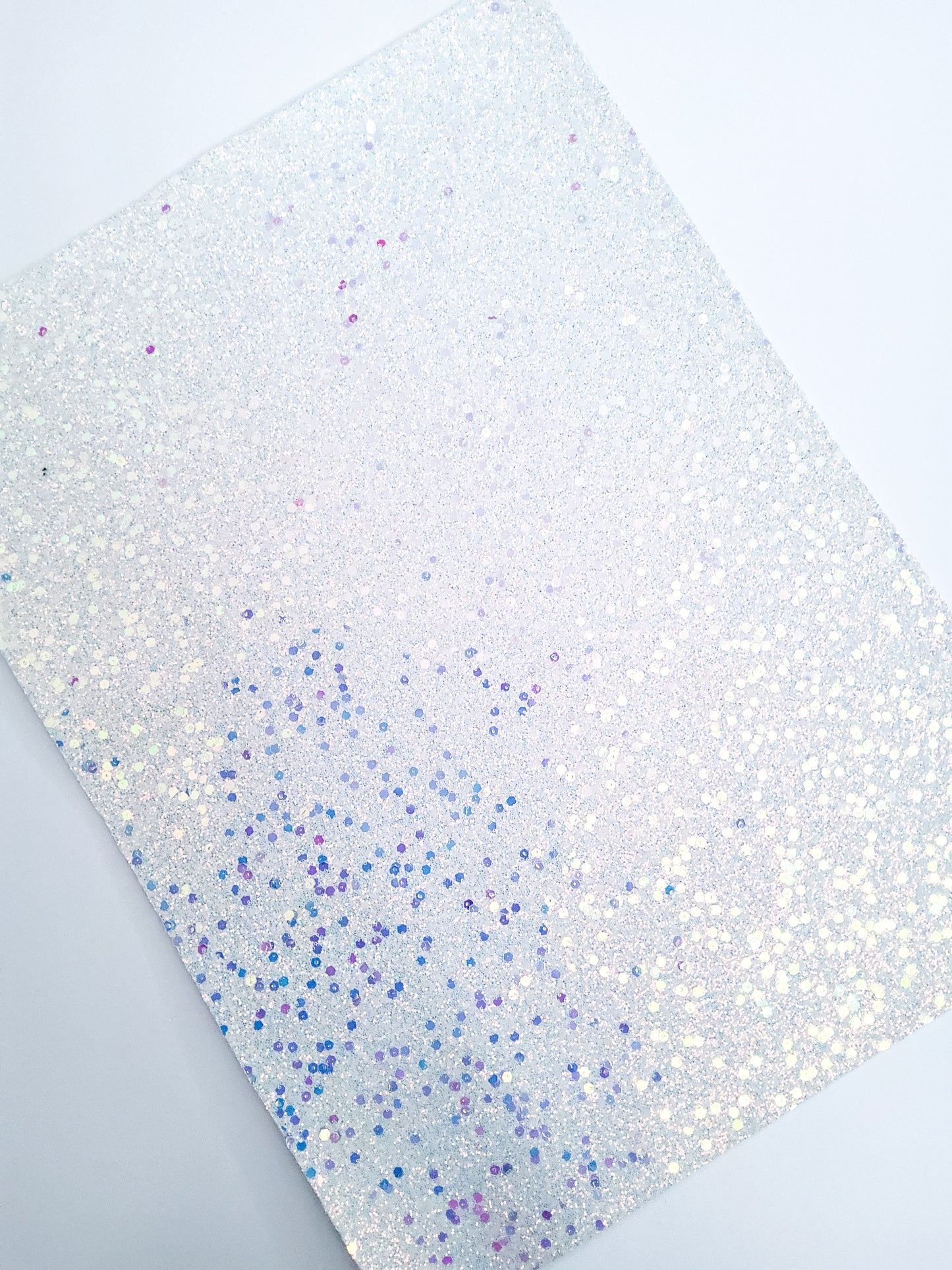 Sparkly White Chunky Glitter 9x12 faux leather sheet