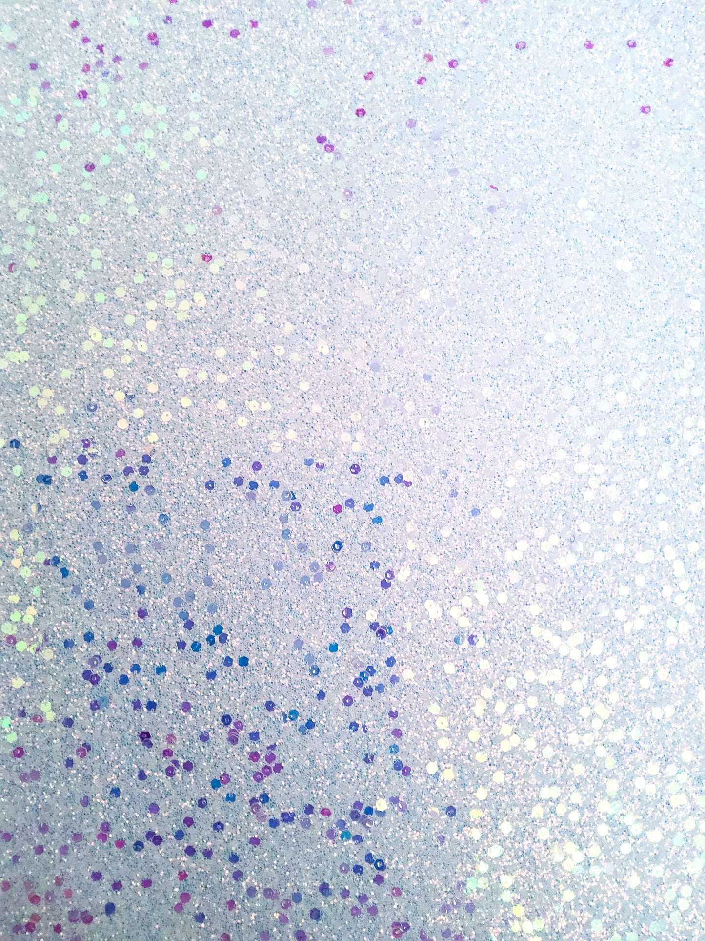 Sparkly White Chunky Glitter 9x12 faux leather sheet
