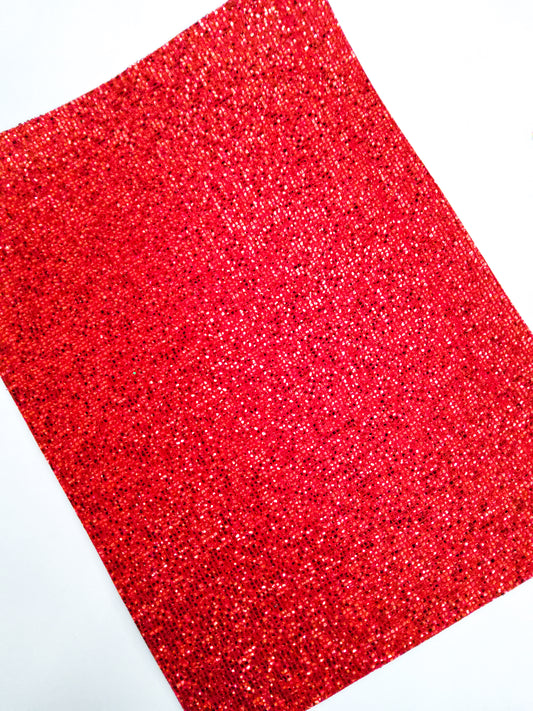 Square Red Glitter 9x12 faux leather sheet